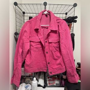 SHEIN Pink Corduroy Jacket